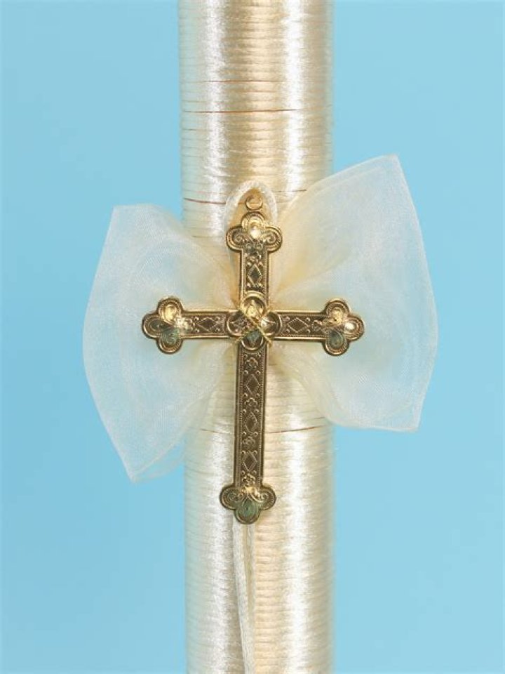 Corinth CROSS Baptismal Candle — Blessed Celebration