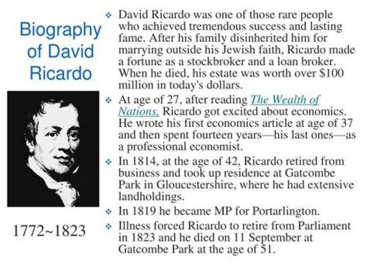 David Ricardo Biography – Facts, Childhood, Family Life, Achievements