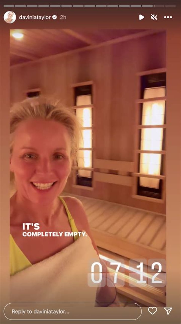 Davinia Taylor in Bathing Suit Hits the Sauna — Celebwell