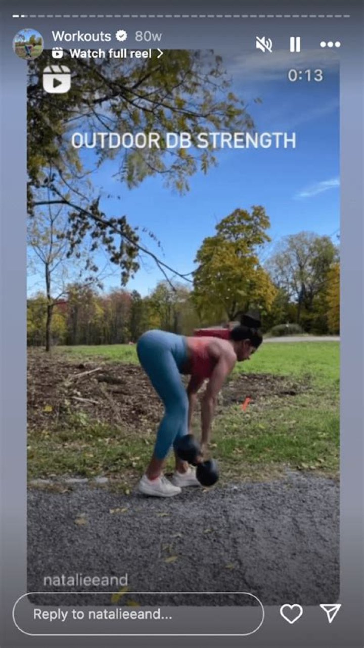 Natalie Anderson in Two-Piece Workout Gear Says "Setbacks Mean Comebacks"